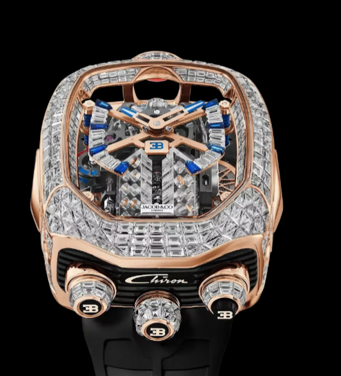(image for) Jacob & Co bugatti chiron tourbillon baguette ROSE GOLD Replica Watch BU800.40.BD.BD.C